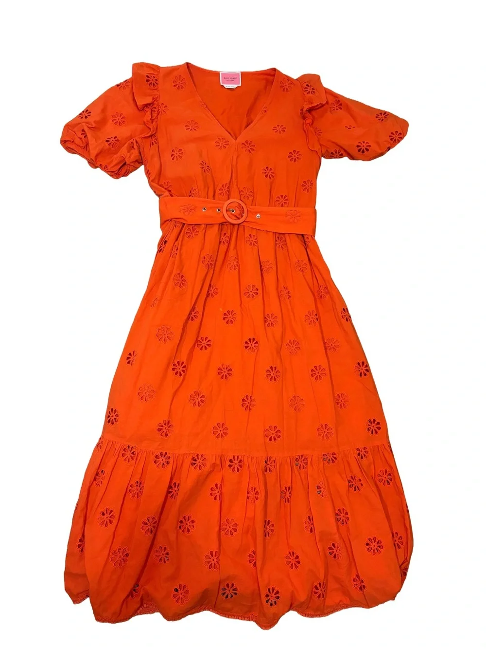 Kate Spade Clover Eyelet Summer Wedding Resortwear Vacation Cottagecore Dress